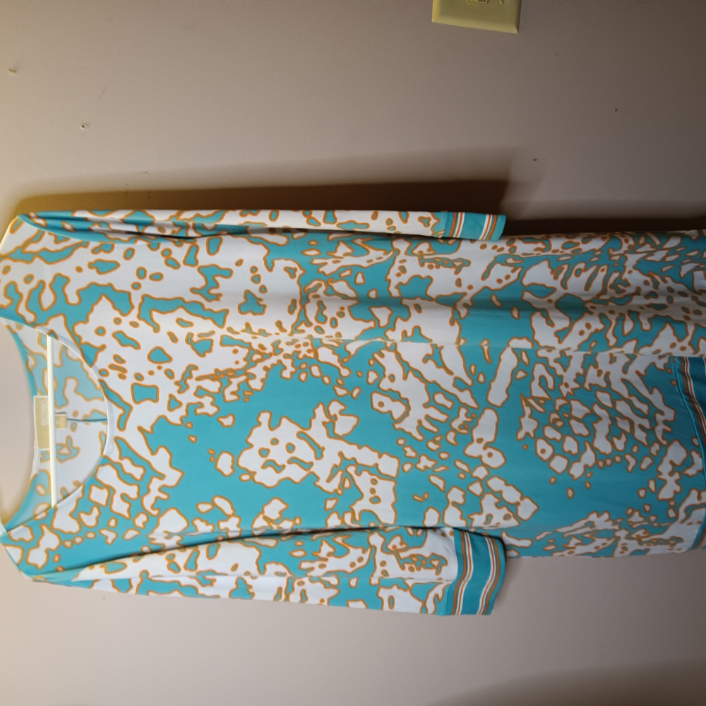 Blue and White Patterned Dress